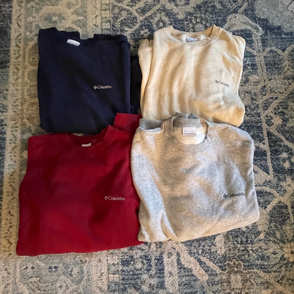 Columbia Men's Classic Crewneck Sweater Set - Navy, Cream, Red, Gray